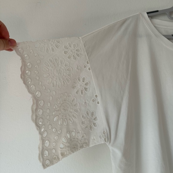 Lane Bryant Eyelet-Sleeve Crew-Neck Tee - Picture 5 of 7